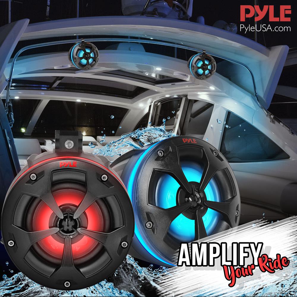 Marine Bluetooth Speakers 800W Waterproof RGB Lights for ATV/UTV - Thumbnail 3