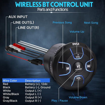 2-Way Bluetooth Marine Speakers 800W Waterproof IP65 White