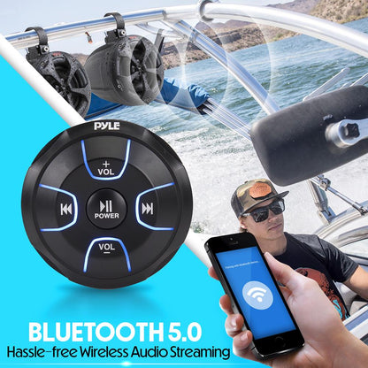 2-Way Bluetooth Marine Speakers 800W Waterproof IP65 White
