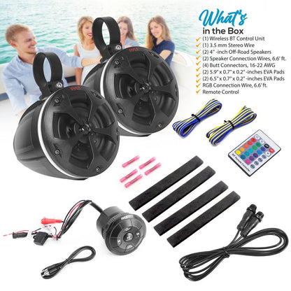 Waterproof Off-Road Speakers 800W RGB Lights Bluetooth Marine Grade