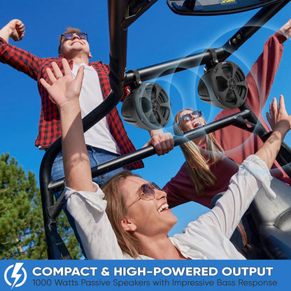 2-Way Waterproof Off-Road Speakers 1000W Marine Grade 5.25" Woofers