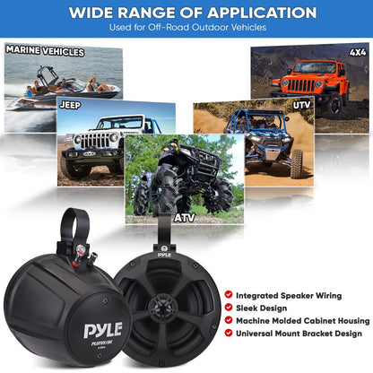 2-Way Waterproof Off-Road Speakers 1000W Marine Grade 5.25" Woofers