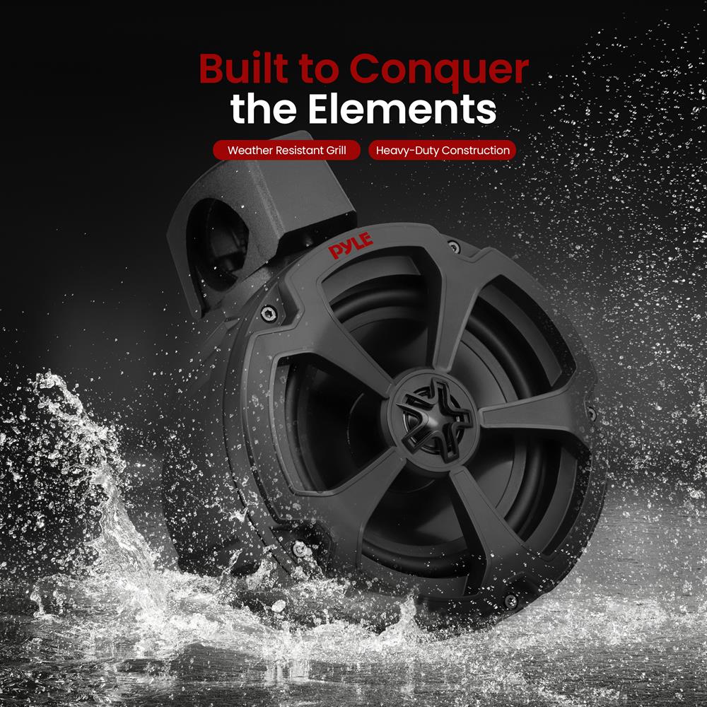 6.5" Marine Speakers 1200W Water-Resistant IP-X6 Polypropylene Cone - Thumbnail 2