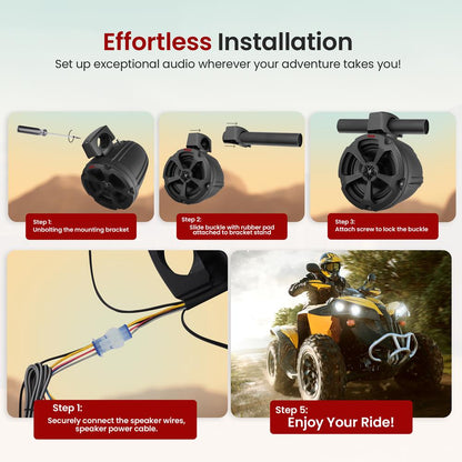 6.5" Marine Speakers 1200W Waterproof Polypropylene Cone White