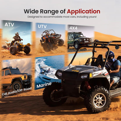 6.5" Marine Speakers 1200W Waterproof Polypropylene Cone White