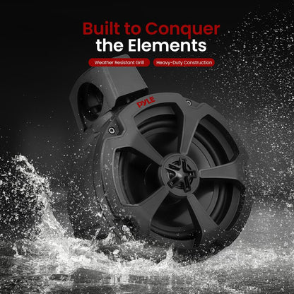 6.5" Waterproof Bluetooth Speakers 1200W Marine Grade Weatherproof Pair