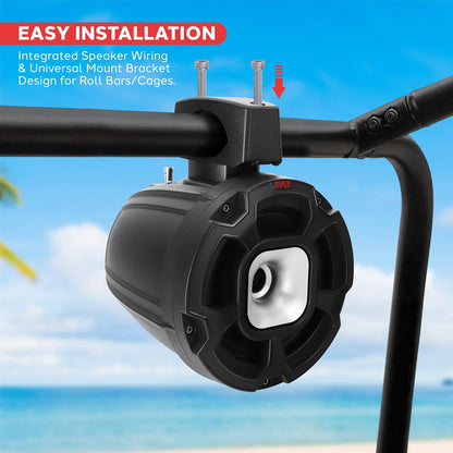 6.5" 1300W Marine Speakers - Waterproof, 2-Way Stereo, Easy Mount (Pair)