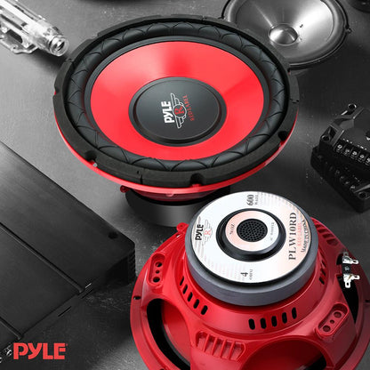 10" Car Subwoofer 600W Power Red Cone 4 Ohm 1.5" Voice Coil