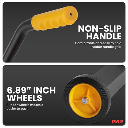 24" Rolling Magnetic Sweeper, Heavy-Duty Metal, Adjustable Handle, Orange