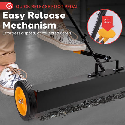 Rolling Magnetic Sweeper With Wheels
