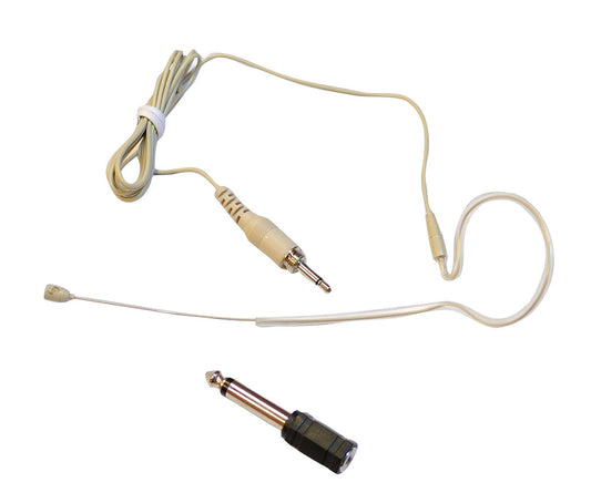 Over Ear Boom Microphone Headset, Hands-Free, Omnidirectional, Beige
