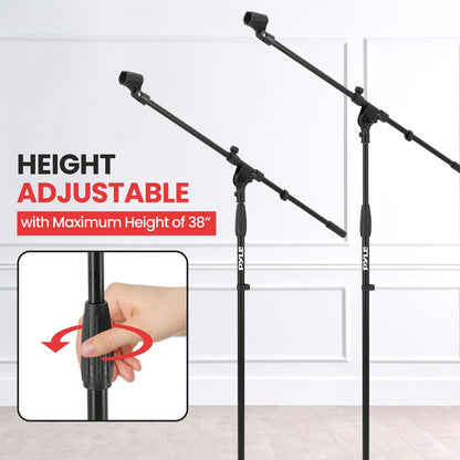 Adjustable Tripod Microphone Stand with 31" Boom Arm