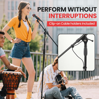 Adjustable Tripod Microphone Stand with 31" Boom Arm
