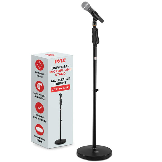 Microphone Stand - Adjustable Height, Lock-Tight Knob, Steel Construction