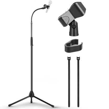 Tripod Mic Stand, Secure Hold, Adjustable 52"-79", Sturdy Steel