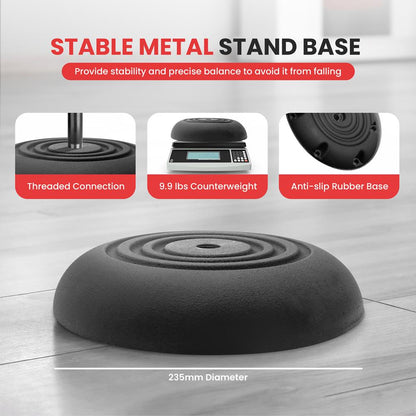 Microphone Stand - Universal Mic Mount With Heavy Compact Base, Height Adjustable (Pair)