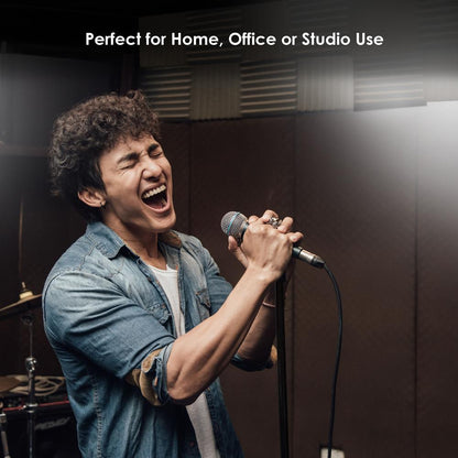 Adjustable Mic Stand - Height Adjustable, Sturdy Metal Base, 2.8'-5'