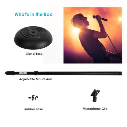 Adjustable Mic Stand - Height Adjustable, Sturdy Metal Base, 2.8'-5'