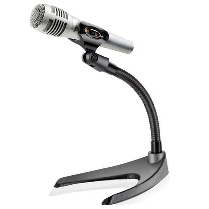 Desktop Microphone Stand - Adjustable Gooseneck, Sturdy Metal Base