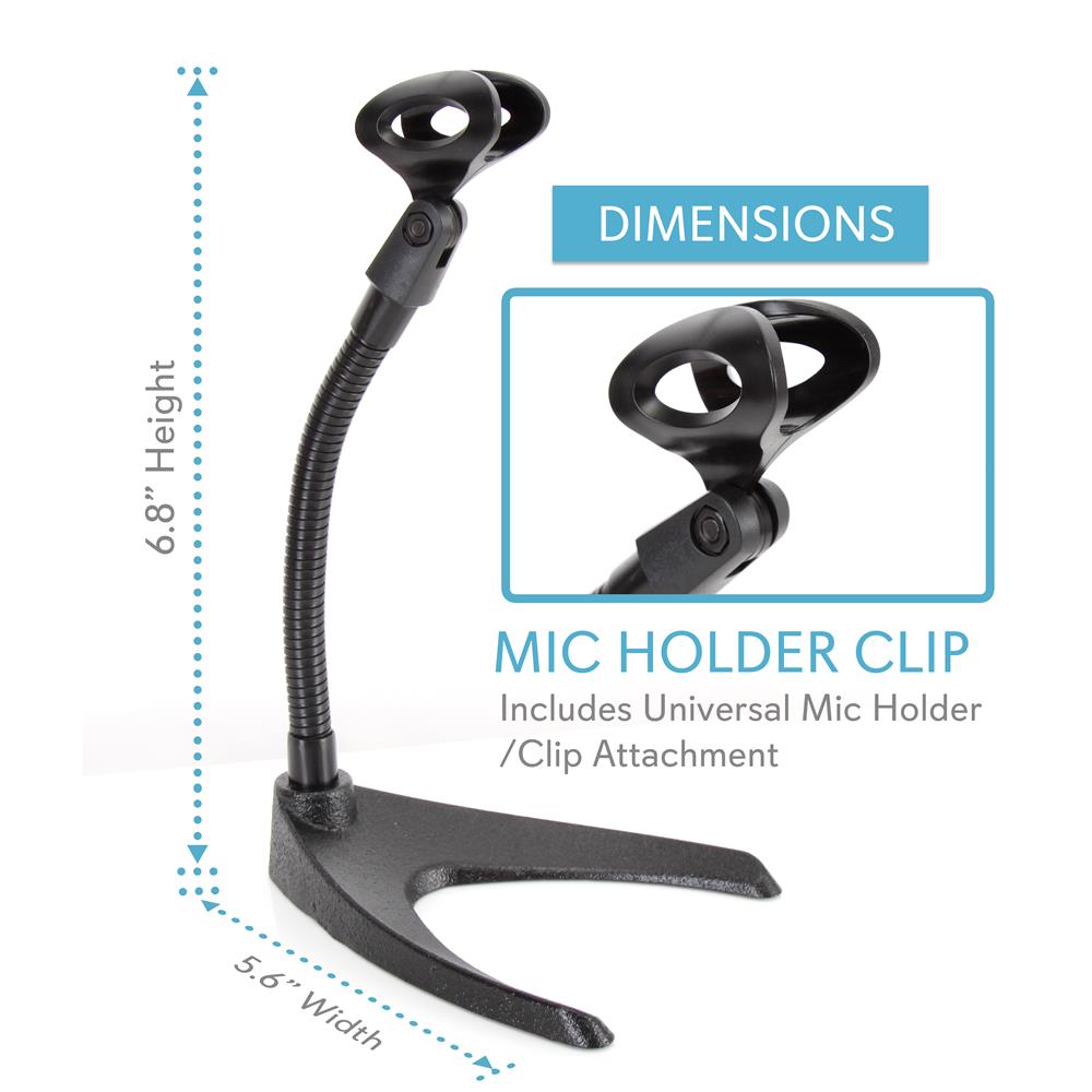Desktop Microphone Stand - Adjustable Gooseneck