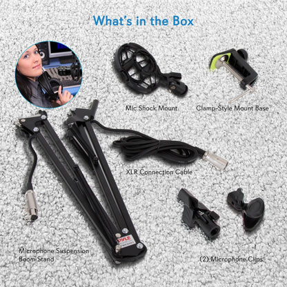 Adjustable Mic Boom Stand - Quick Setup, Steel Alloy, Desktop Use