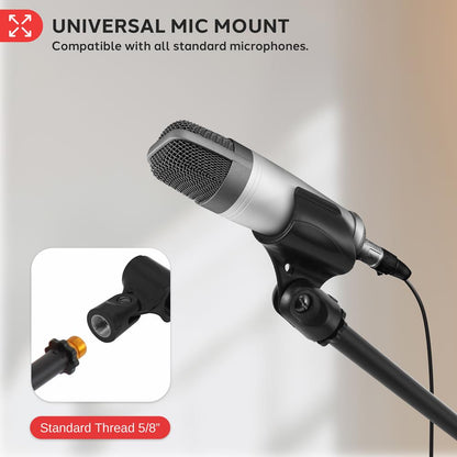 Adjustable Tripod Mic Stand Pair - Lightweight, Durable, 27.5-52" Height