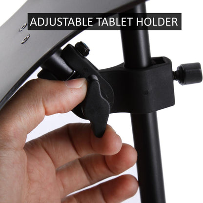 iPad & Mic Stand Holder - Secure Grip, Multi-Angle Adjustment, Sturdy