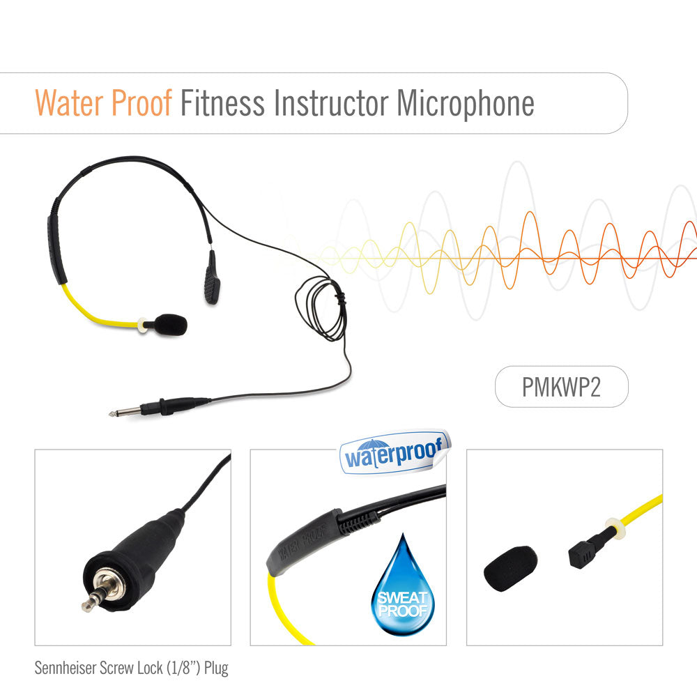 Headset Microphone Waterproof Flexible Wrap-Around Yellow - Thumbnail 2