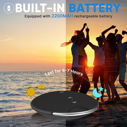 Portable Wireless Bt Streaming Mini Speaker - Ipx7 Waterproof Wireless Speaker For Outdoor Play, Built-In Microphone