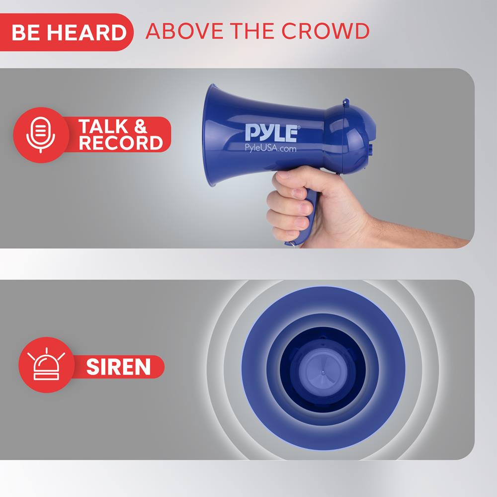 product image number 3 for Pyle Record Megaphone With Built-In Microphon
