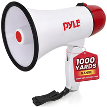 20W Megaphone Bullhorn, 800-Yard Range, Siren Mode, White