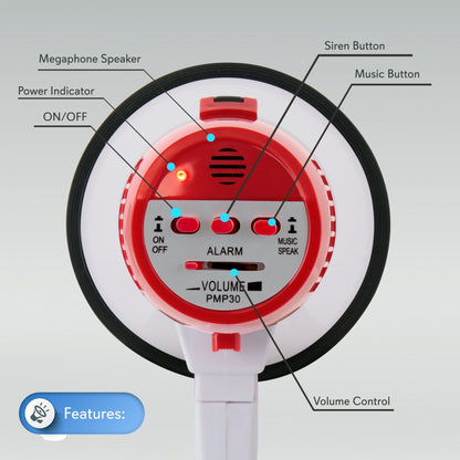 Compact Megaphone With Built-In Siren