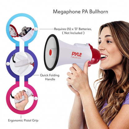 Compact Megaphone With Built-In Siren