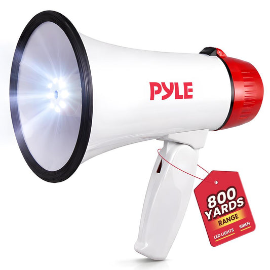 Megaphone Bullhorn 800-Yard Range 30W LED Light Siren Portable