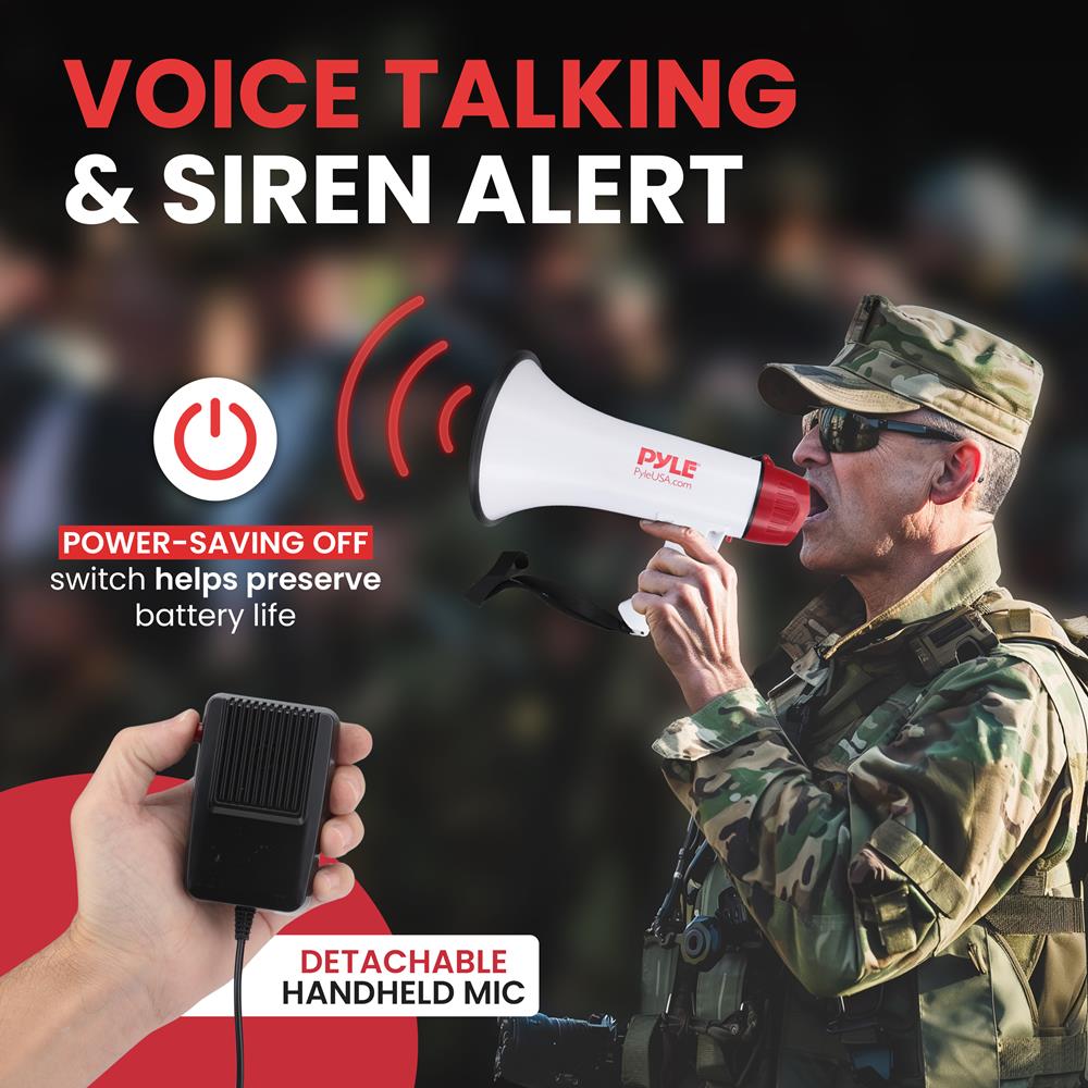 Megaphone Speaker 800-Yard Range Bluetooth Wireless Music Streaming - Thumbnail 4