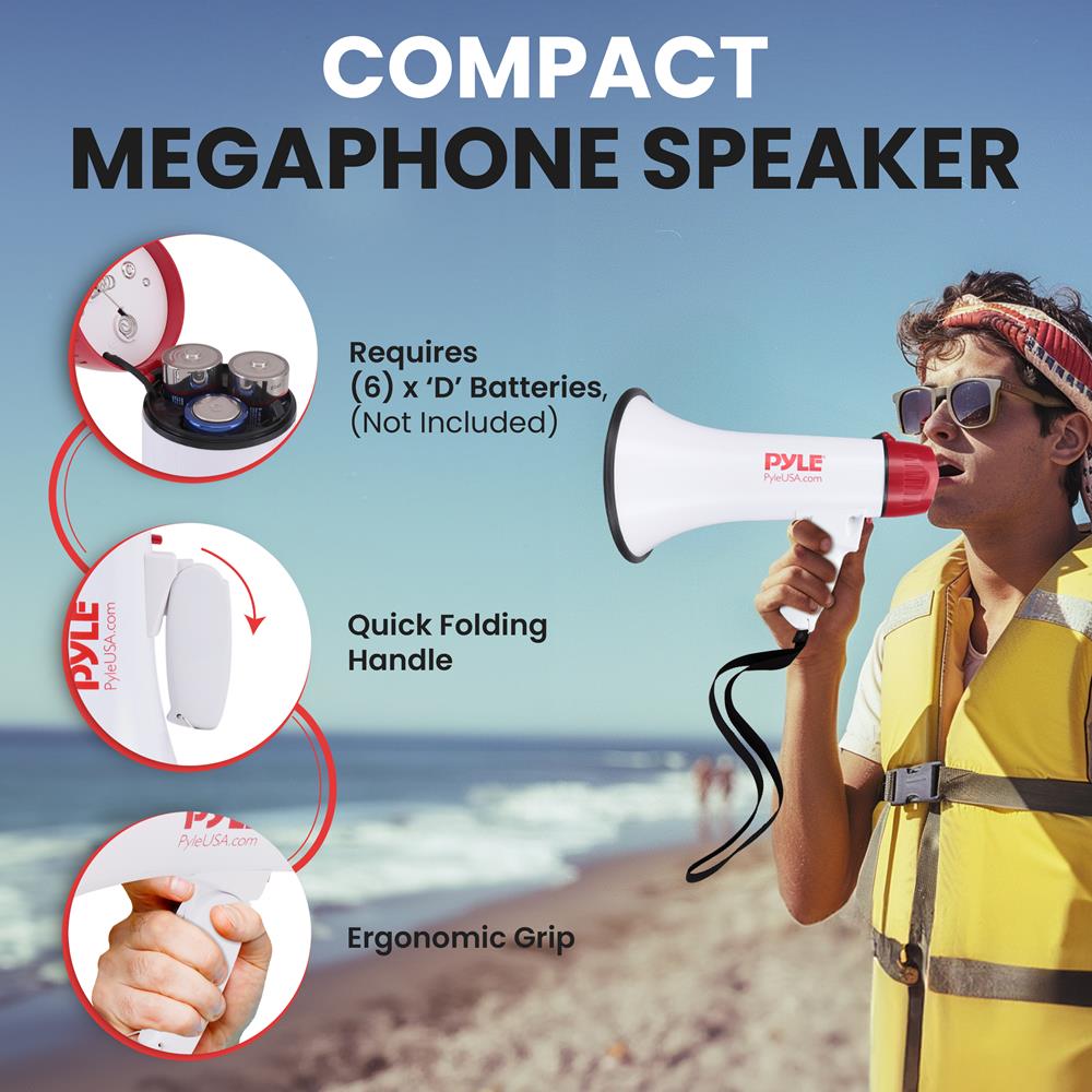 Megaphone Speaker 800-Yard Range Bluetooth Wireless Music Streaming - Thumbnail 5