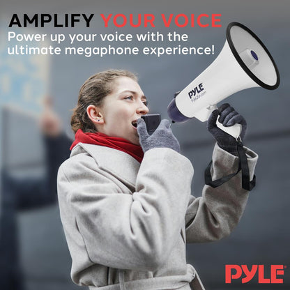 Portable PA Megaphone Speaker 40W Rechargeable Battery Siren Mode