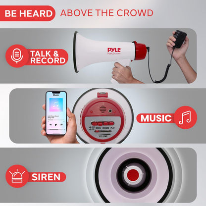 Megaphone Speaker 1000-Yard Range Rechargeable Battery 40W