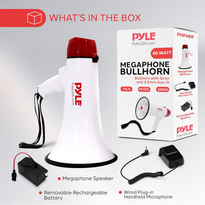 Megaphone Speaker 1000-Yard Range Rechargeable Battery 40W