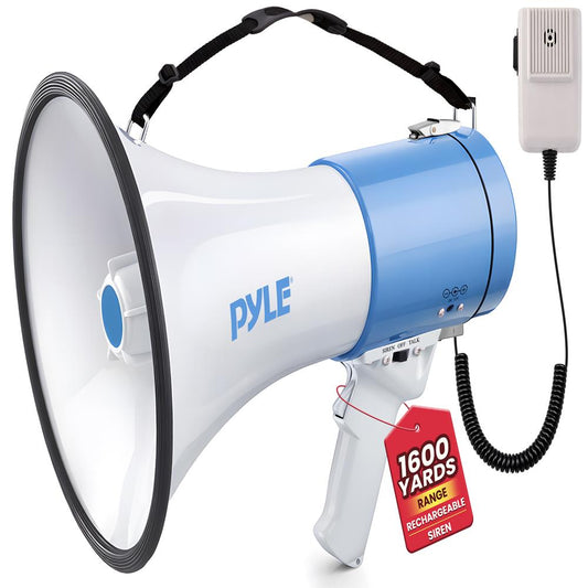 Portable Megaphone Speaker 50W Siren Alarm 1200-Yard Range
