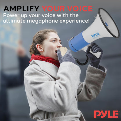 Megaphone Speaker - Pa Bullhorn With Siren Alarm Mode & Adjustable Volume Control.