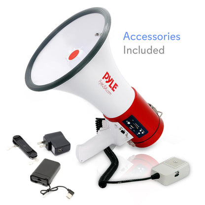 Megaphone 50W Siren Bullhorn Rechargeable Battery Portable Speaker