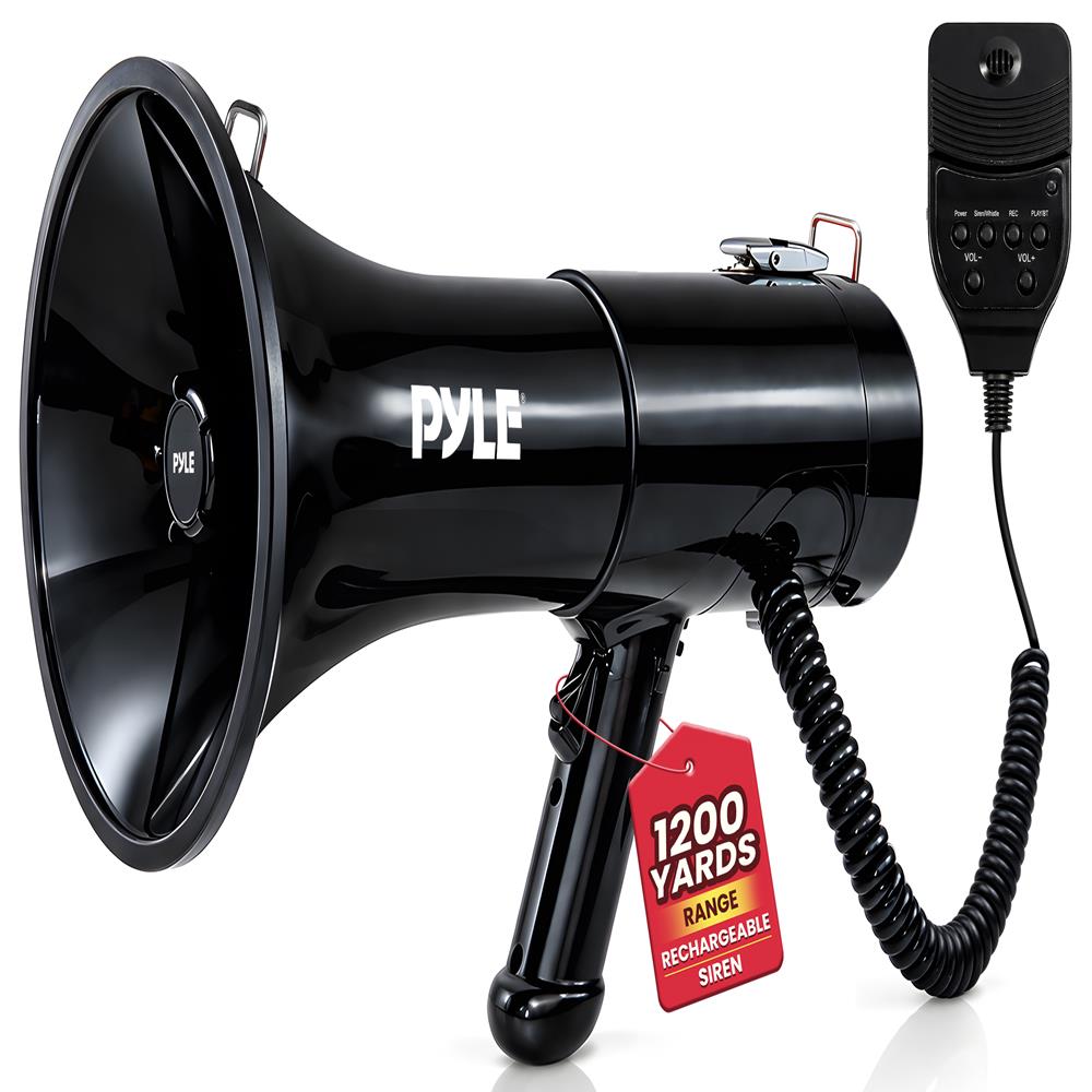 100W Megaphone Bullhorn, 1200 Yards Range, ABS Body, Portable – Pyle USA