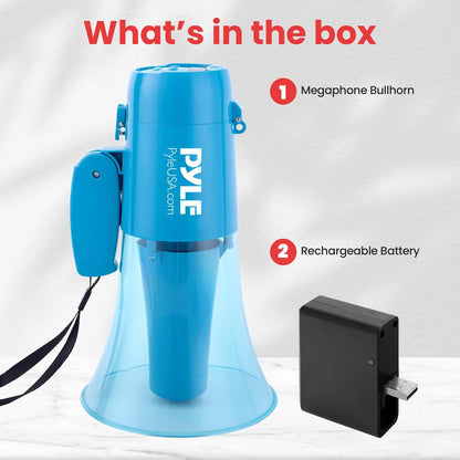 Megaphone Siren Bullhorn Speaker, Portable And Lightweight Automatic Bullhorn For Indoor And Outdoor Use (Transparent Blue)