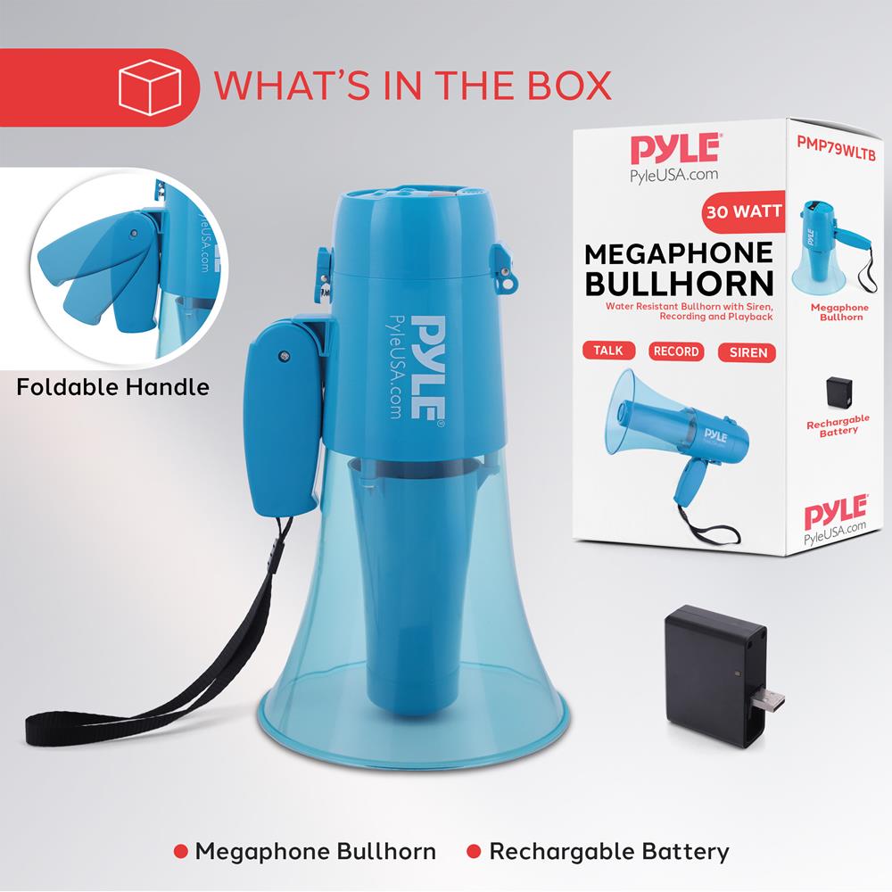 Barre De Son Bluetooth Pyle Mégaphone PA Bullhorn, Alarme Sirène, Volume Réglable, Lumières DEL Psi Audio Barre De Son Bluetooth Pyle Mégaphone PA Bullhorn, Alarme Sirène, Volume Réglable, Lumières DEL Psi Audio