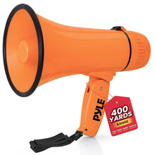 Megaphone Bullhorn 20W, 400-Yard Range, Aux Input, Orange