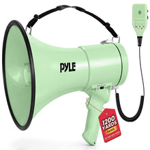 Megaphone Bullhorn 50W, 1200 Yards Range, Automatic Siren, Green