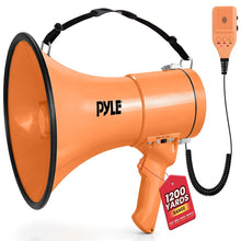 Megaphone Bullhorn 50W, 1200 Yards Range, Aux Input, Orange