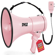 50W Megaphone Bullhorn - Loud Projection, Aux Input, Pink
