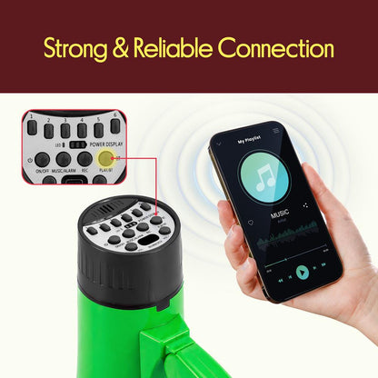 Pyle 30W Rechargeable Megaphone With Talk Mode, Voice Changer, Recording, Bluetooth, And Usb-C Charging – Perfect For Events And Announcements (Green)